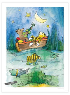 Janosch Poster „Mondscheinmusik“ – Originalmotiv, 30 × 40 cm