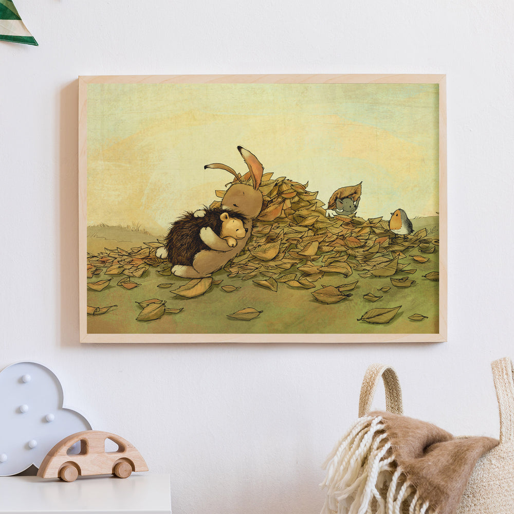 Wir zwei – Kuscheln im Laubhaufen