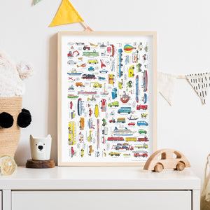 Wimmelposter: Schau mal, so viele Fahrzeuge!