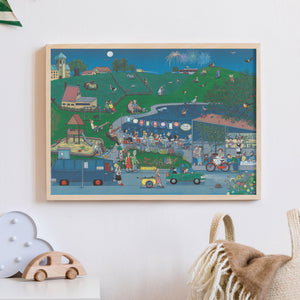 Wimmelposter: Wimmlingen – Nacht