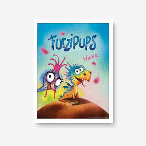 Furzipups Poster - Hicksi Huhn – weiss