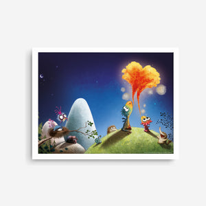 Furzipups Poster - Nacht – weiss